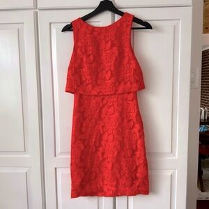 Nicole Miller-‎  Artelier -Orange Lace Dress. Size 0